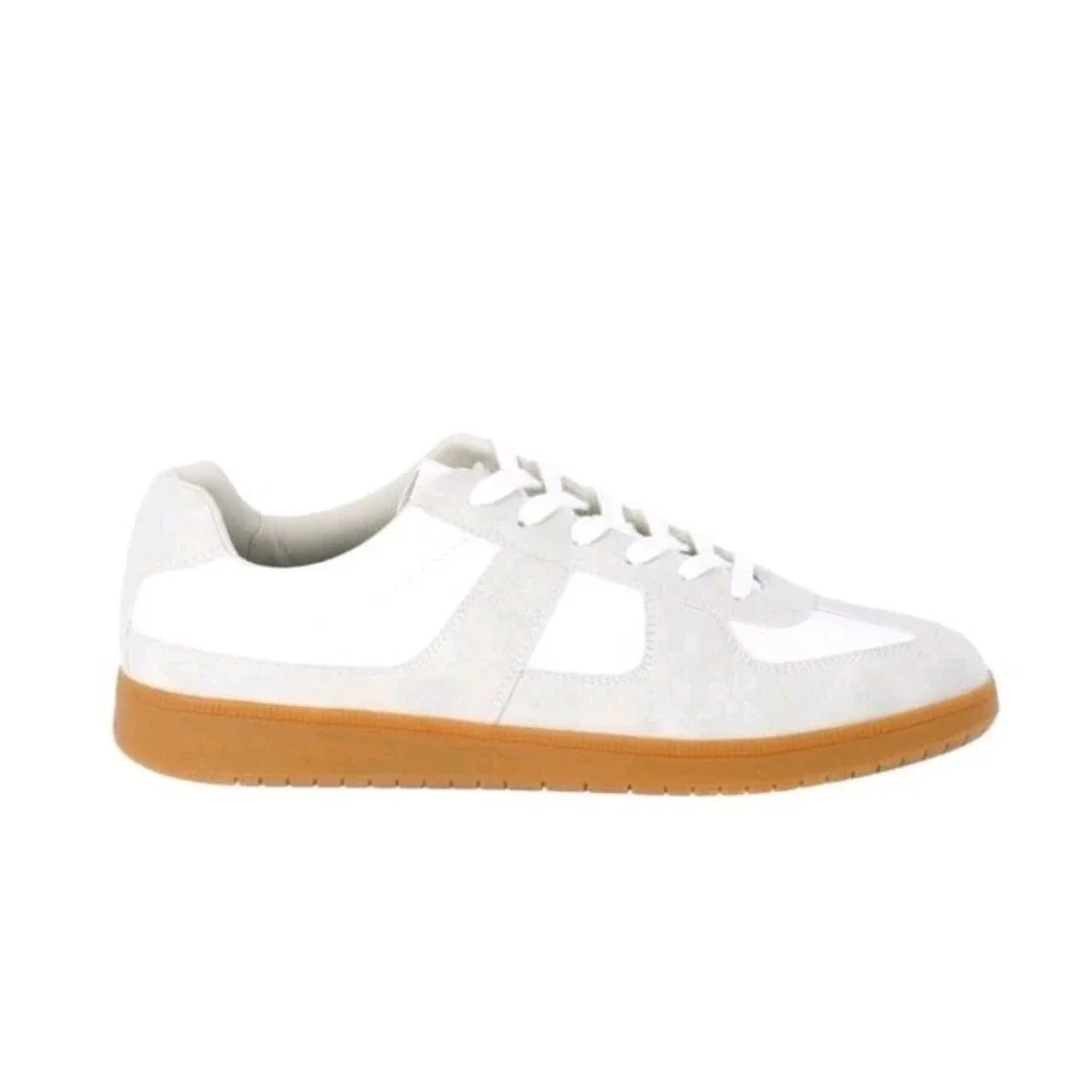Minimalist Court Sneakers Gum Sole White Lace Up Madden NYC Men NIB 12